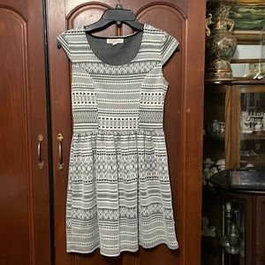 Rewind Black And White Aztec Style Skater Dress Size Small